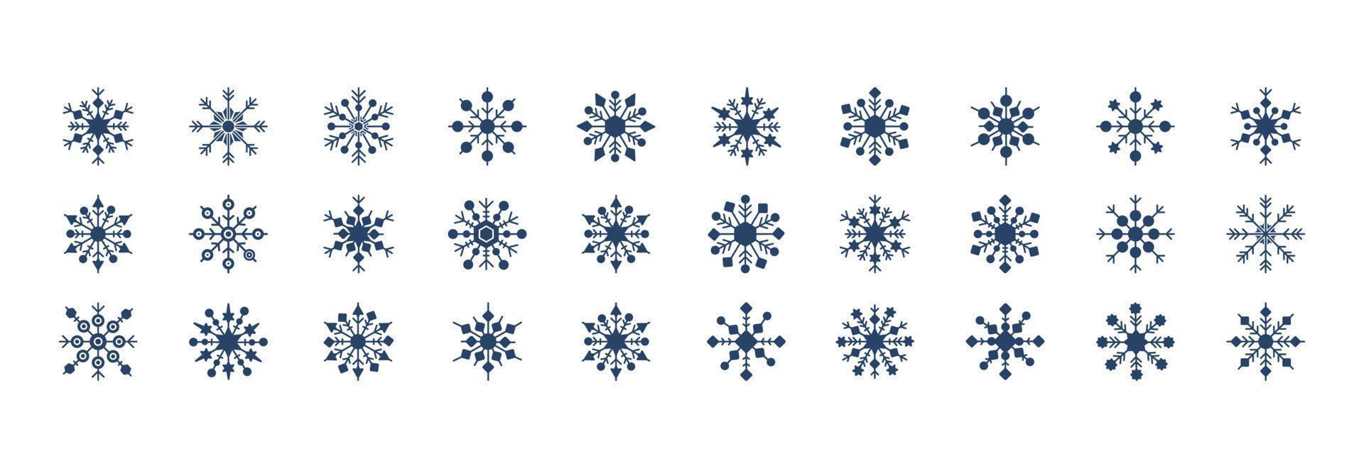 Collection of icons related to Snowflakes, including icons like cold, snow, winter and more. vector illustrations, Pixel Perfect set