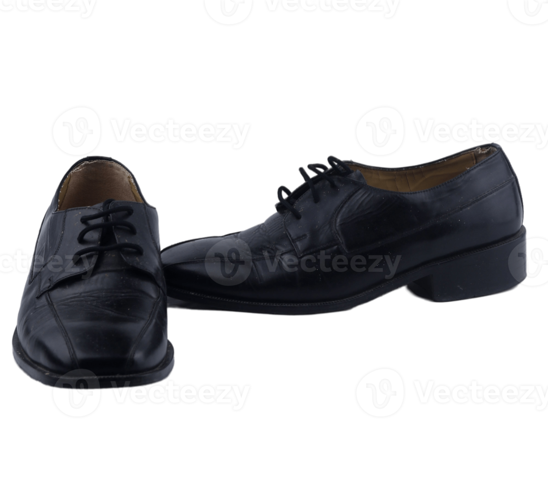 classic black leather shoes isolated on a white background png