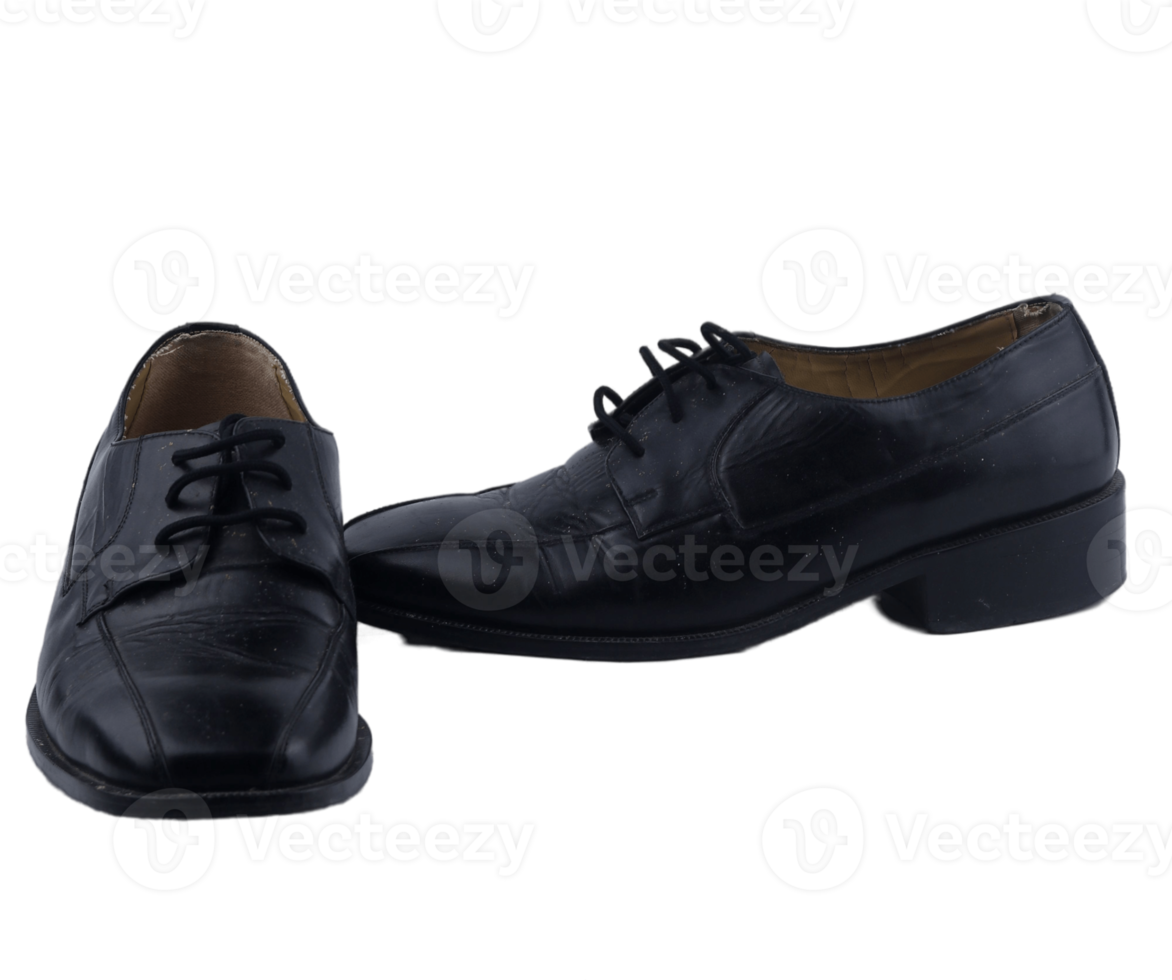 classic black leather shoes isolated on a white background png