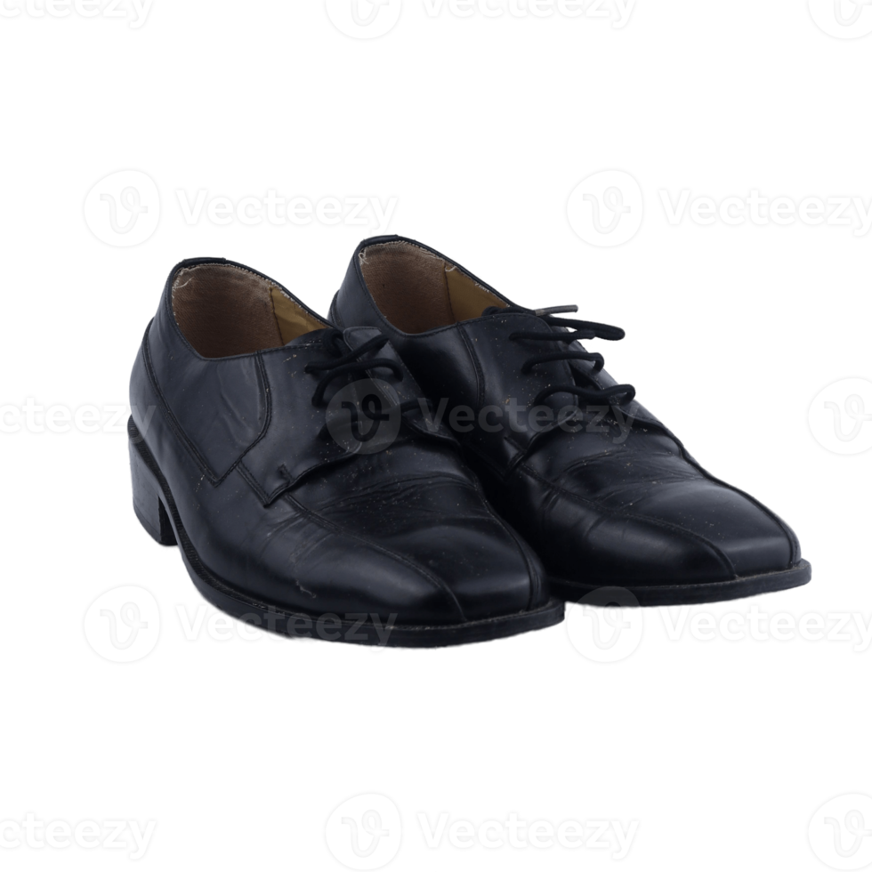 classic black leather shoes isolated on a white background png