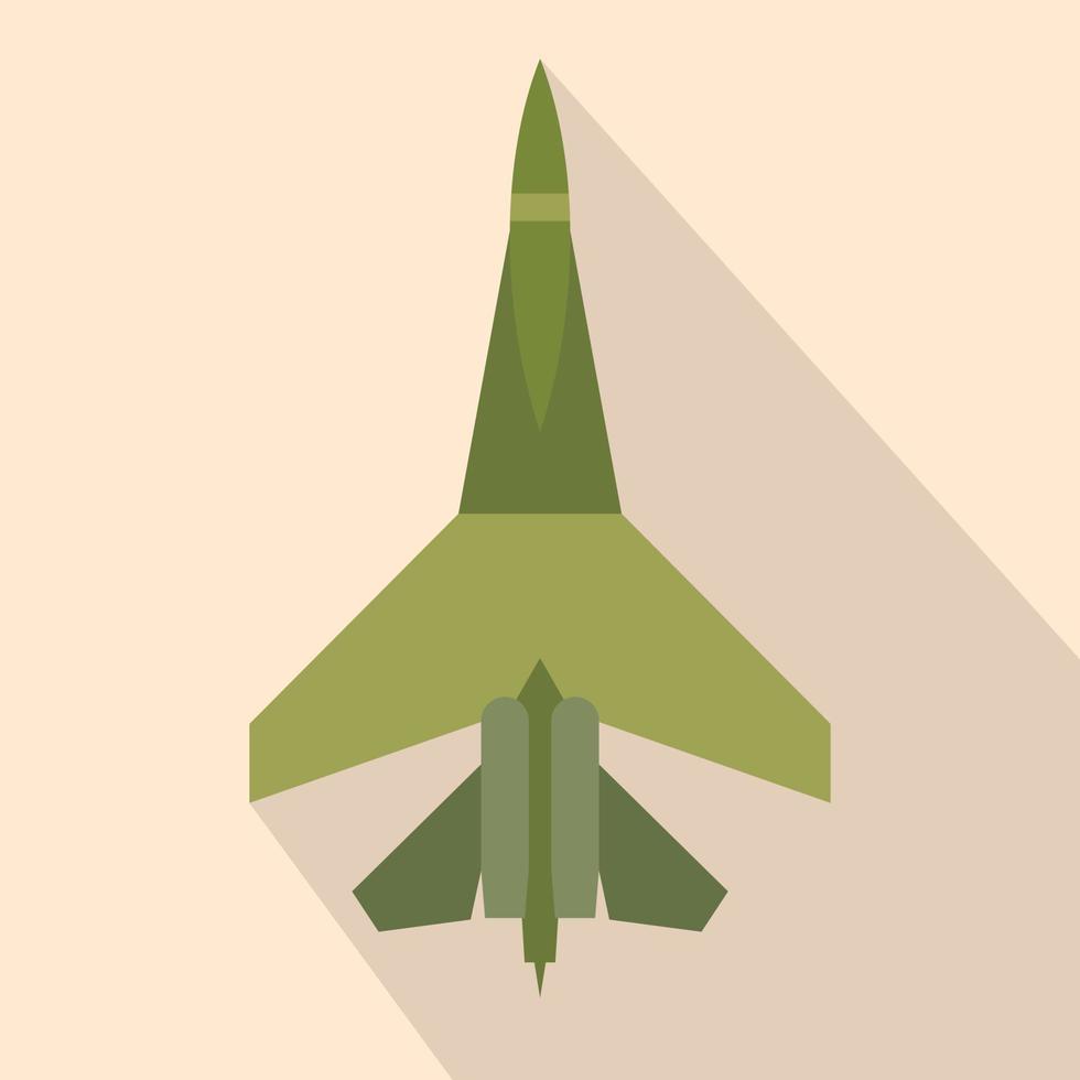 Flying jet fighter flat icon vector