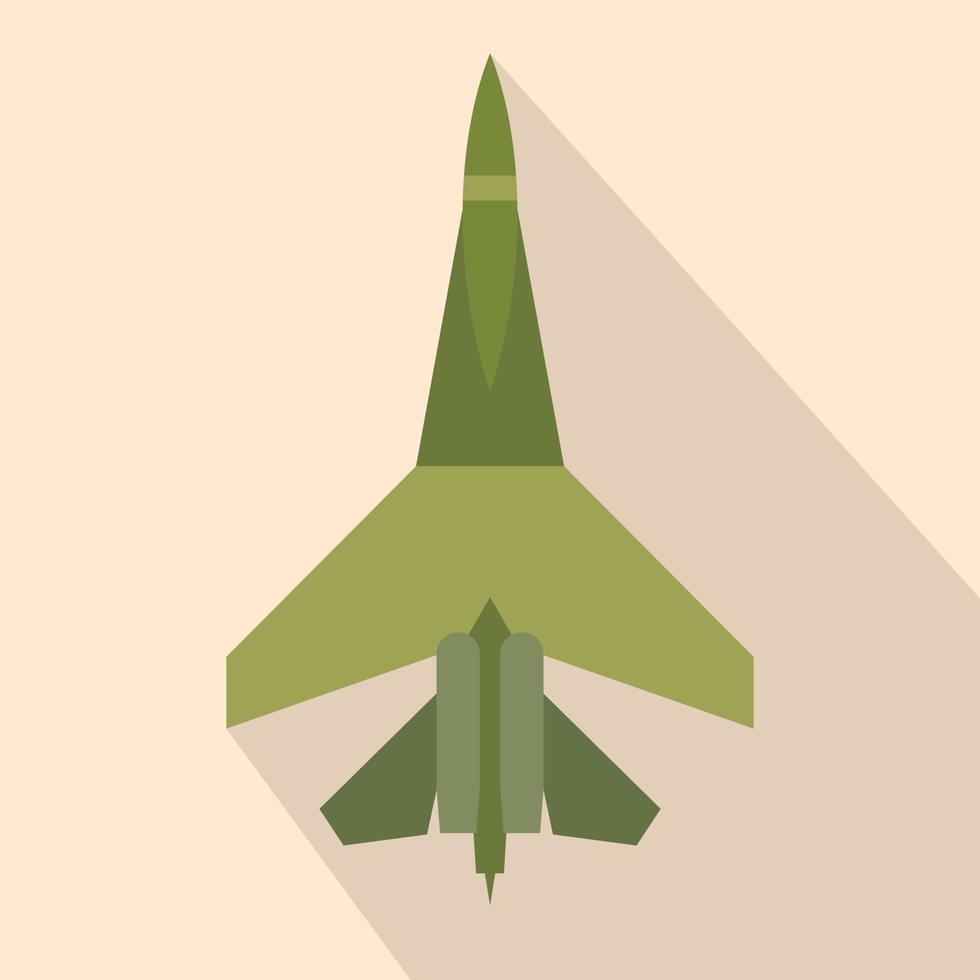 avión de combate volador icono plano vector