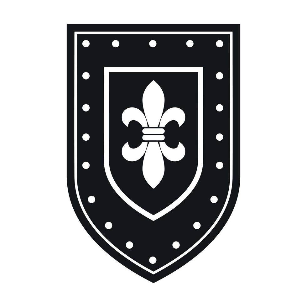 Royal shield icon simple vector. Medieval knight vector