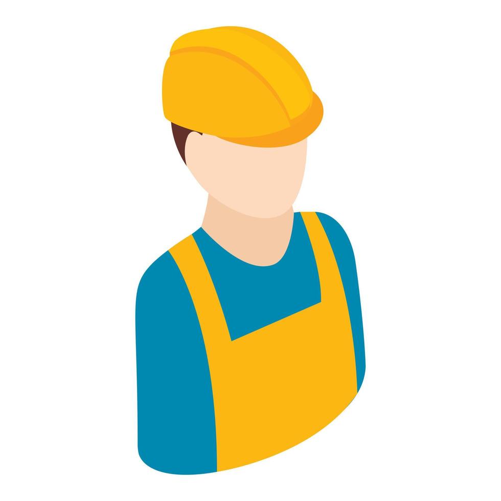 Worker isometric 3d icon vector