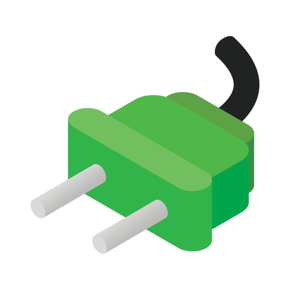 Electric plug isometric 3d icon vector