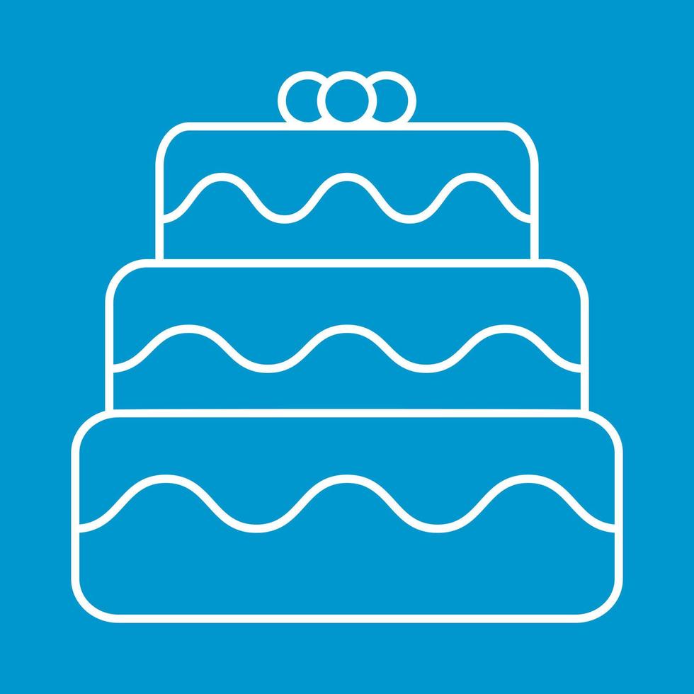 Birthday cake thin line icon vector