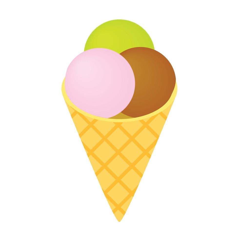 Ice cream isometric 3d icon vector
