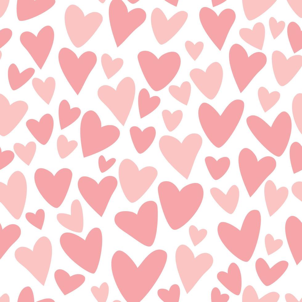 Pink seamless pattern Funny hearts Repeat pink background for