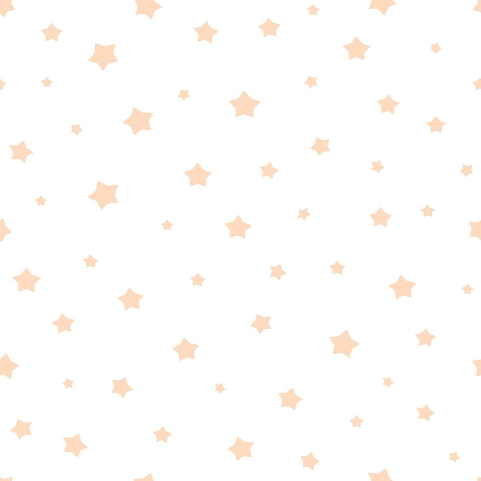 Nursery baby seamless pattern with yellow stars Baby shower seamless pattern Light yellow star on white. Ornament for gift wrapping paper fabric clothes textile surface textures Vector illustration.