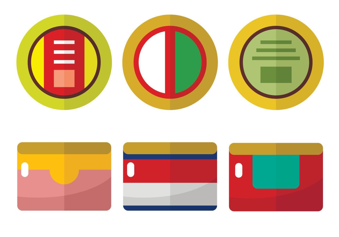 Food tin can icons set, flat style vector