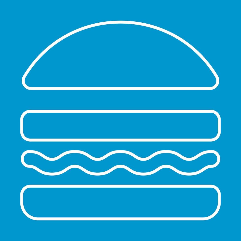 icono de línea delgada de hamburguesa vector