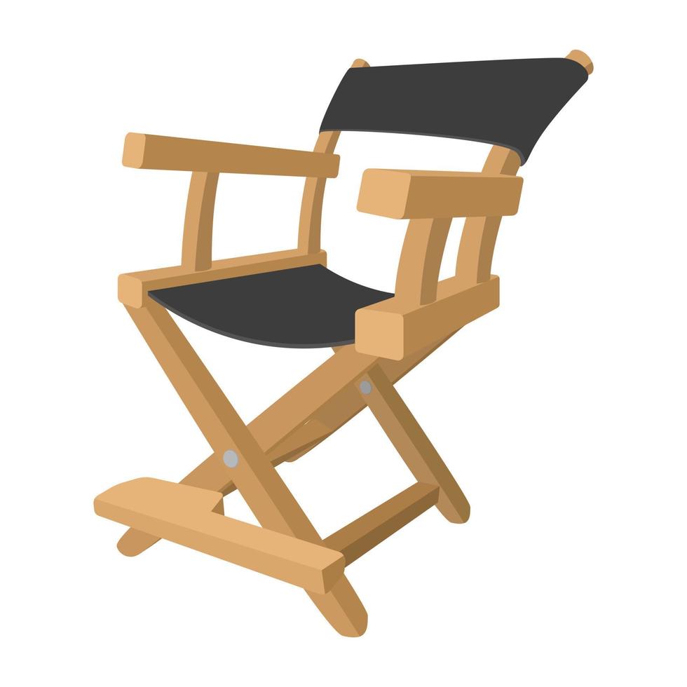 icono de dibujos animados de silla de director vector