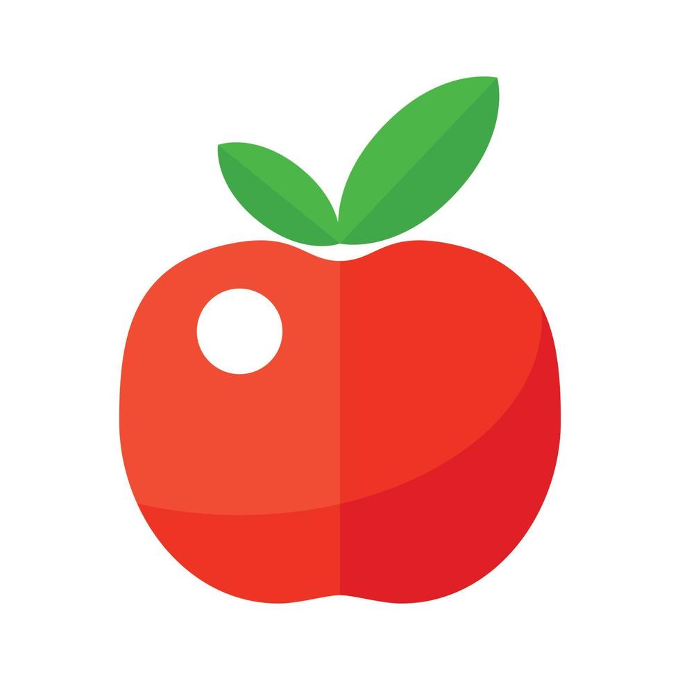 Red apple icon flat vector. Fresh fruit vector