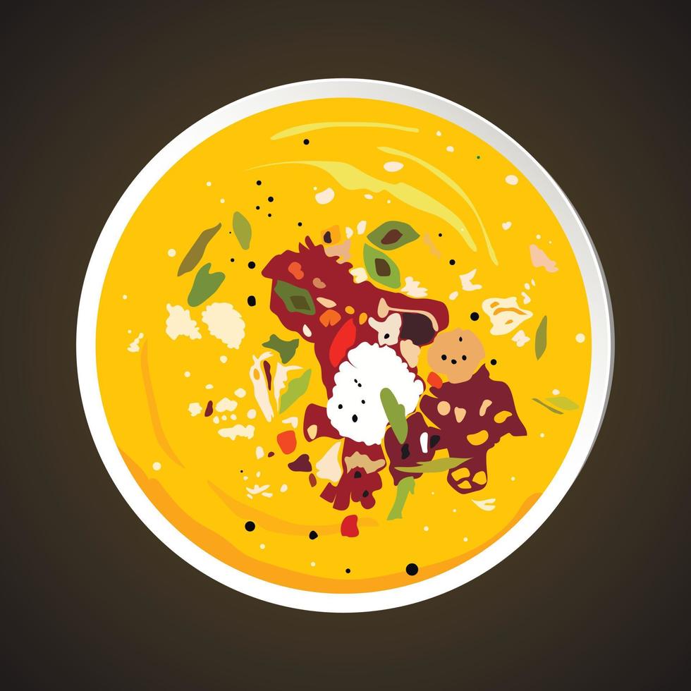 Soup illustration icon vector