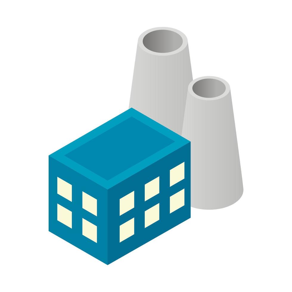 Nuclear power plant isometric 3d icon vector