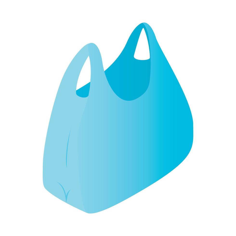 icono 3d isométrico de la bolsa de plástico vector