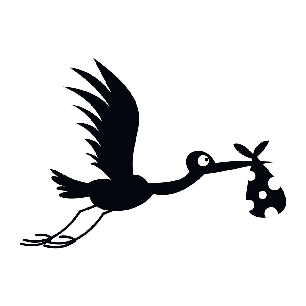 Stork baby simple icon vector