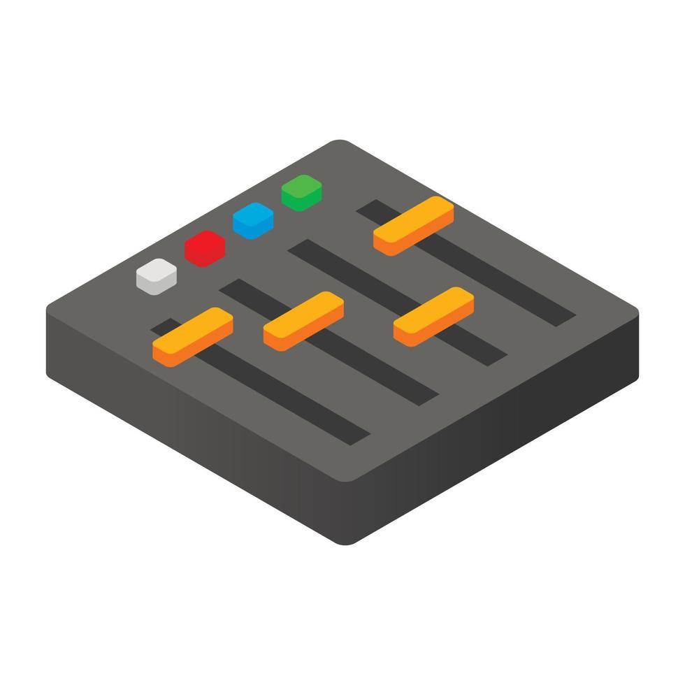 Audio mixer isometric 3d icon vector