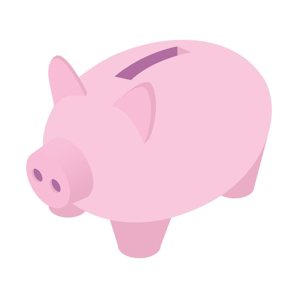 Piggy bank isometric icon vector