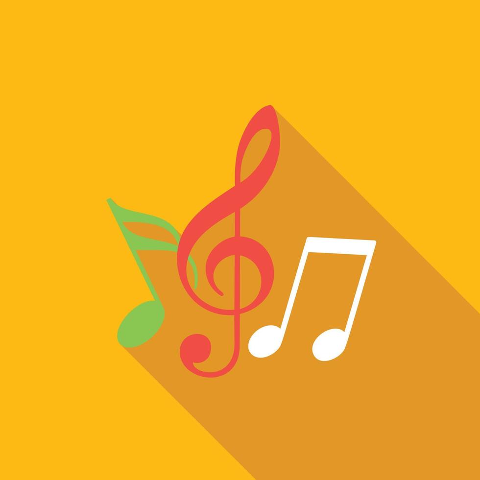 icono de musica plana vector