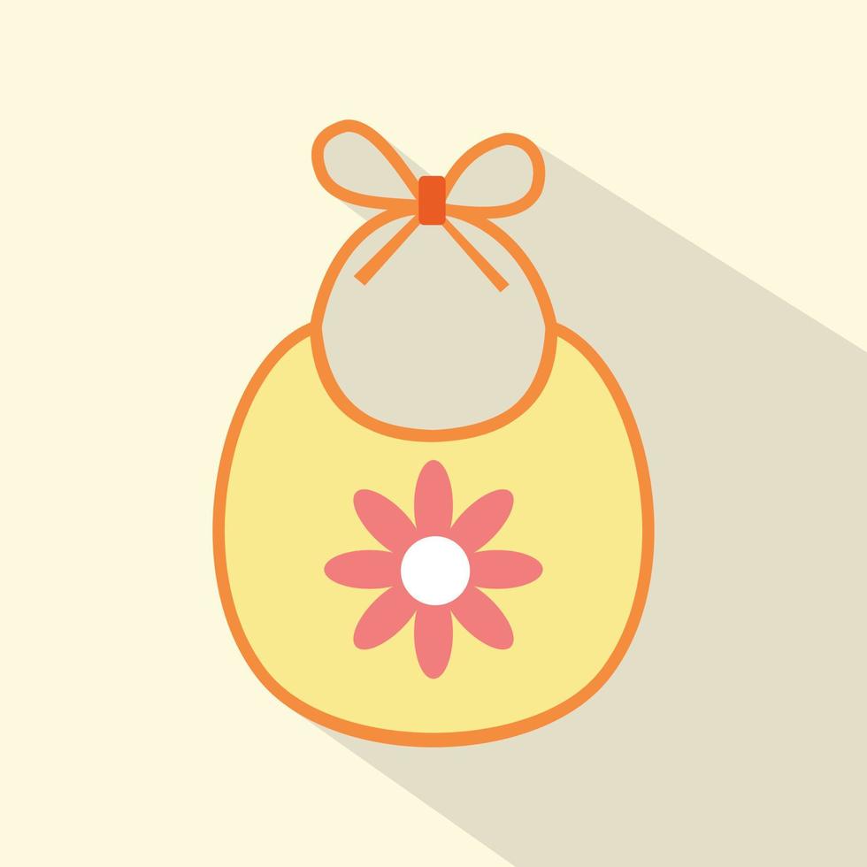 Baby bib flat icon vector