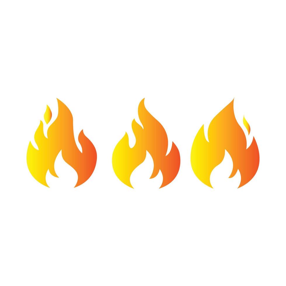 fire flames flat collection vector