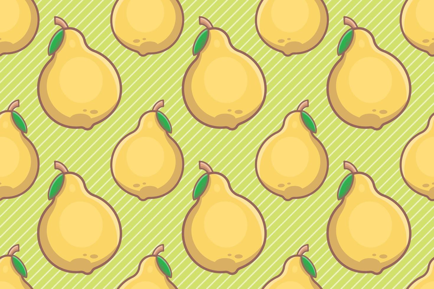 Quince fruit seamless pattern vector illustration