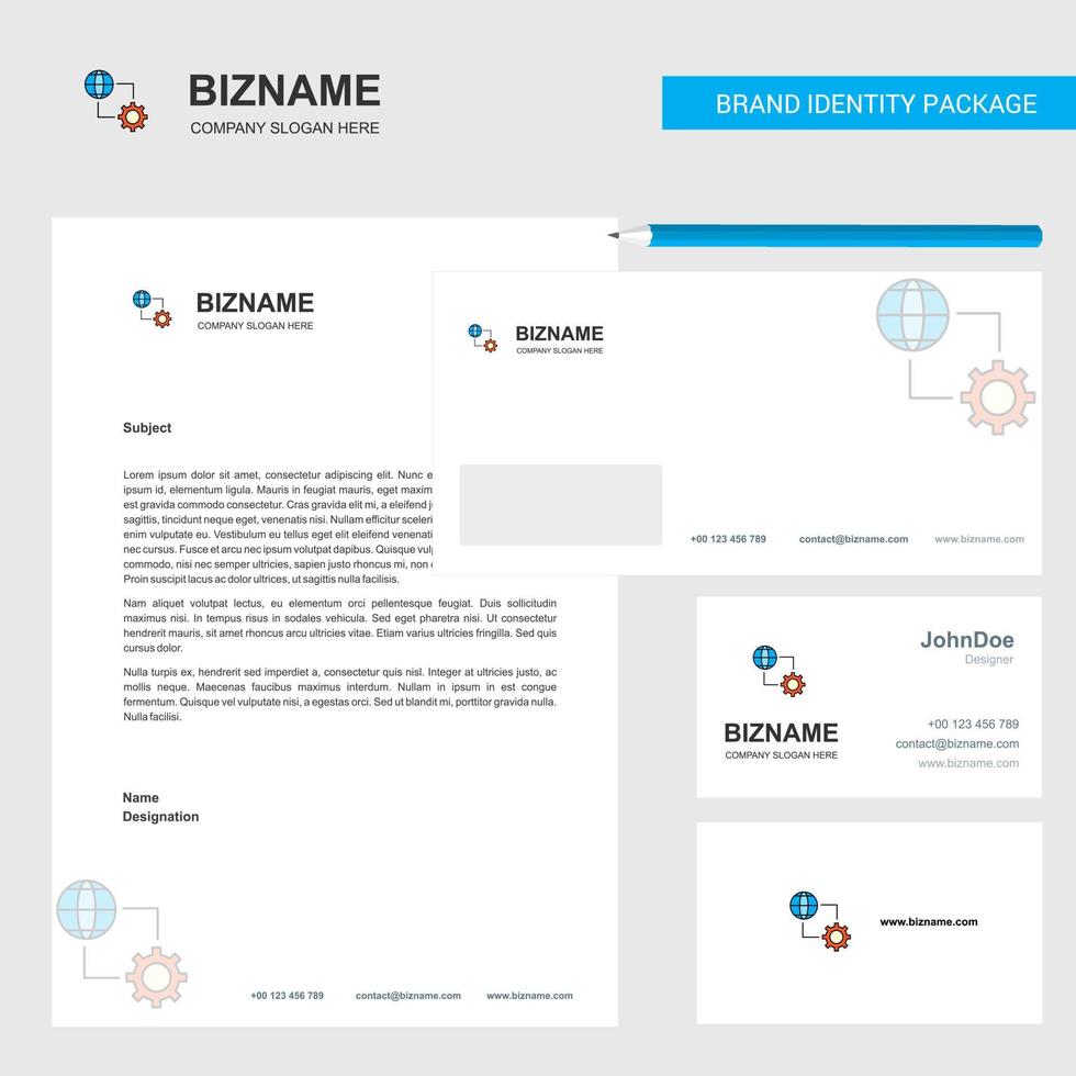 Internet setting Business Letterhead Envelope and visiting Card Design vector template