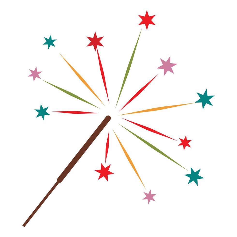 Birthday firework icon flat vector. Event carnival vector