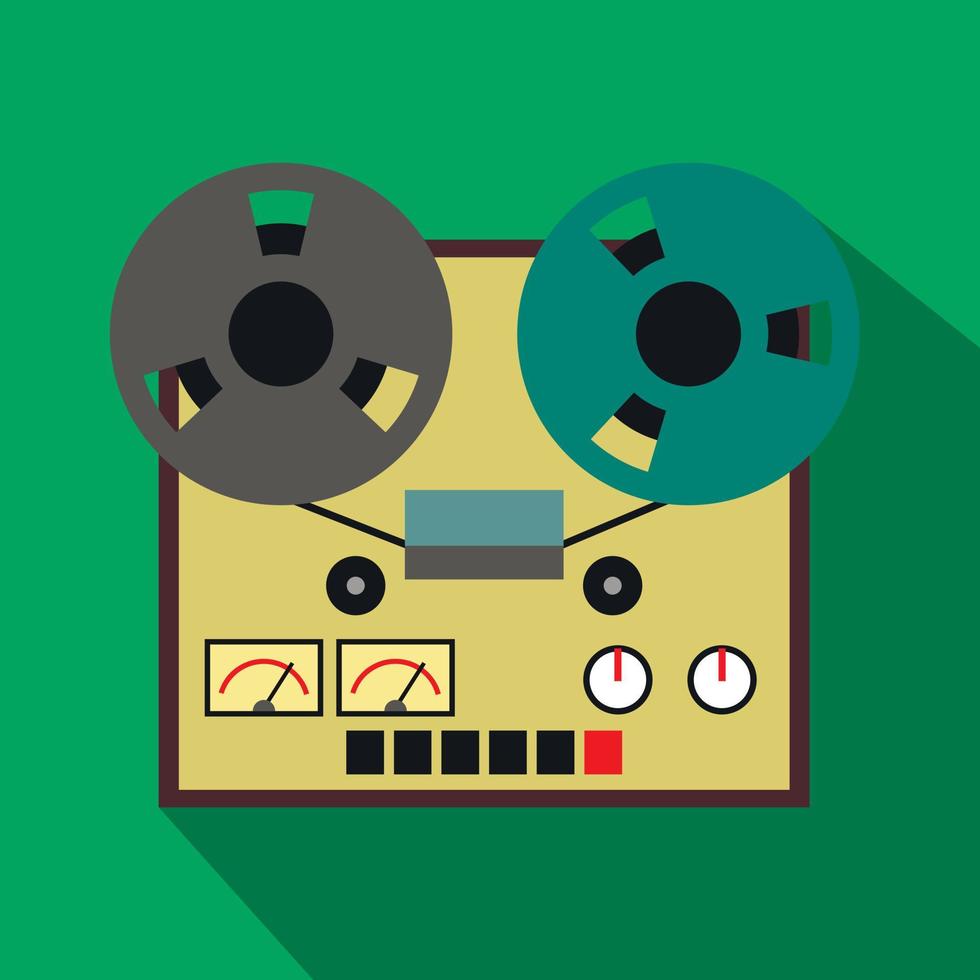 Reel tape recorder flat icon vector