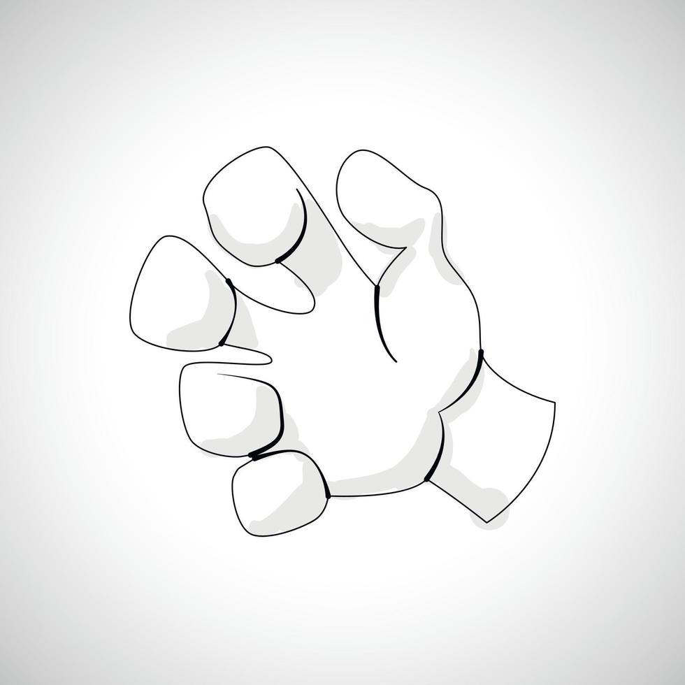 icono de la mano de cómics vector