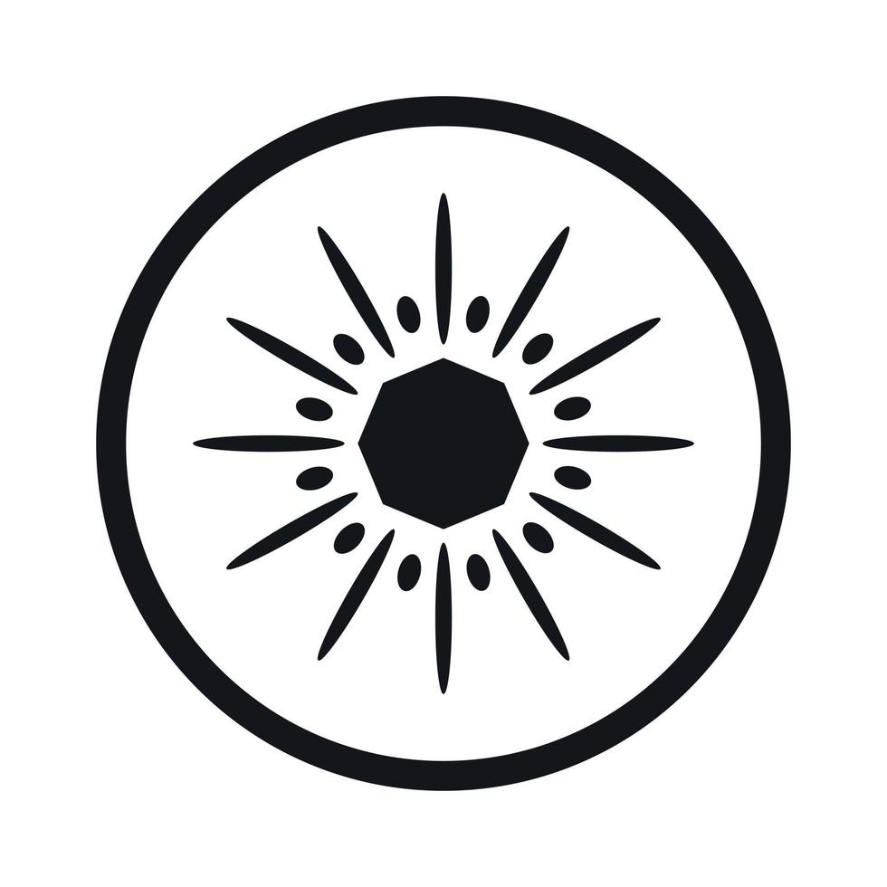 Sliced kiwi simple icon vector
