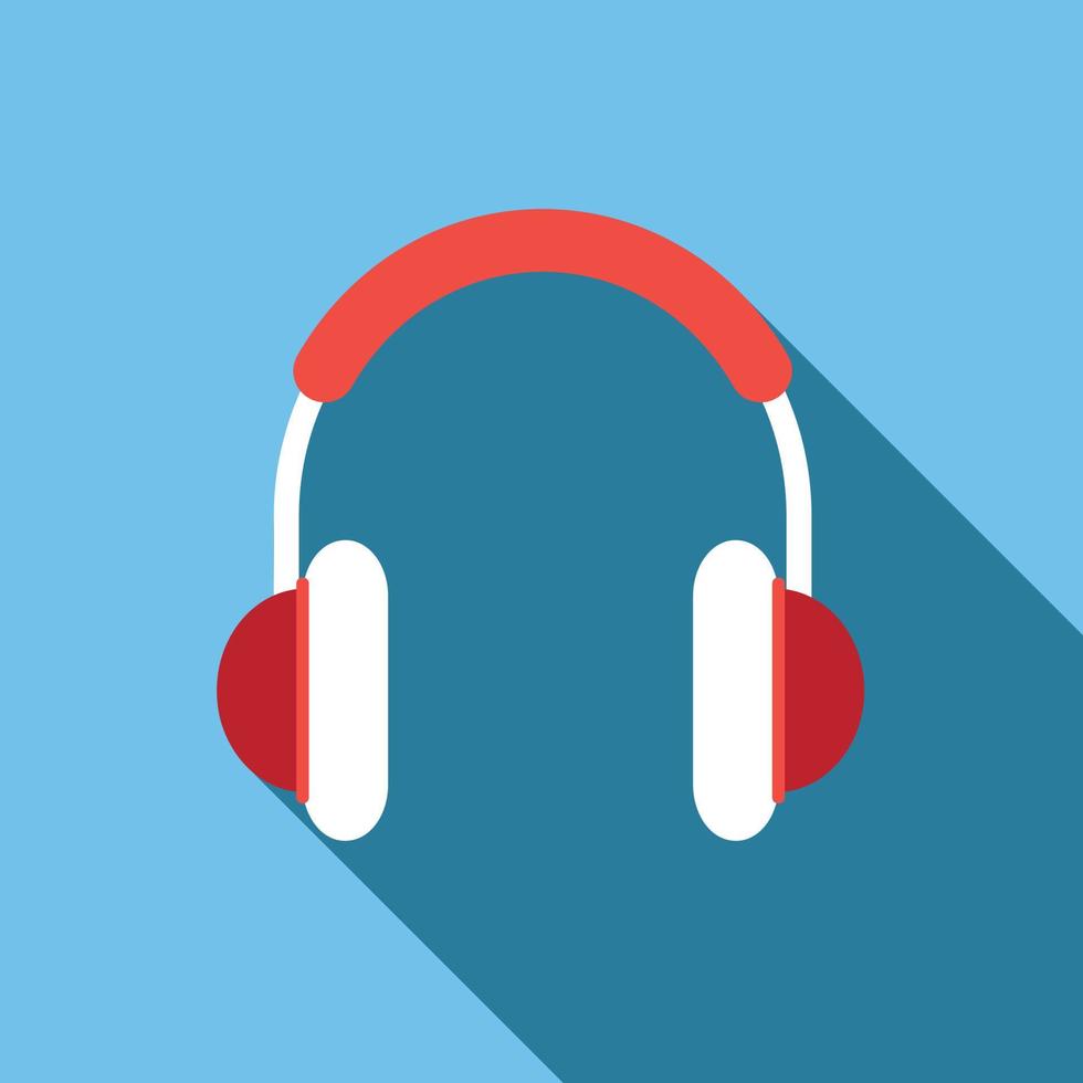 Headphones flat icon vector