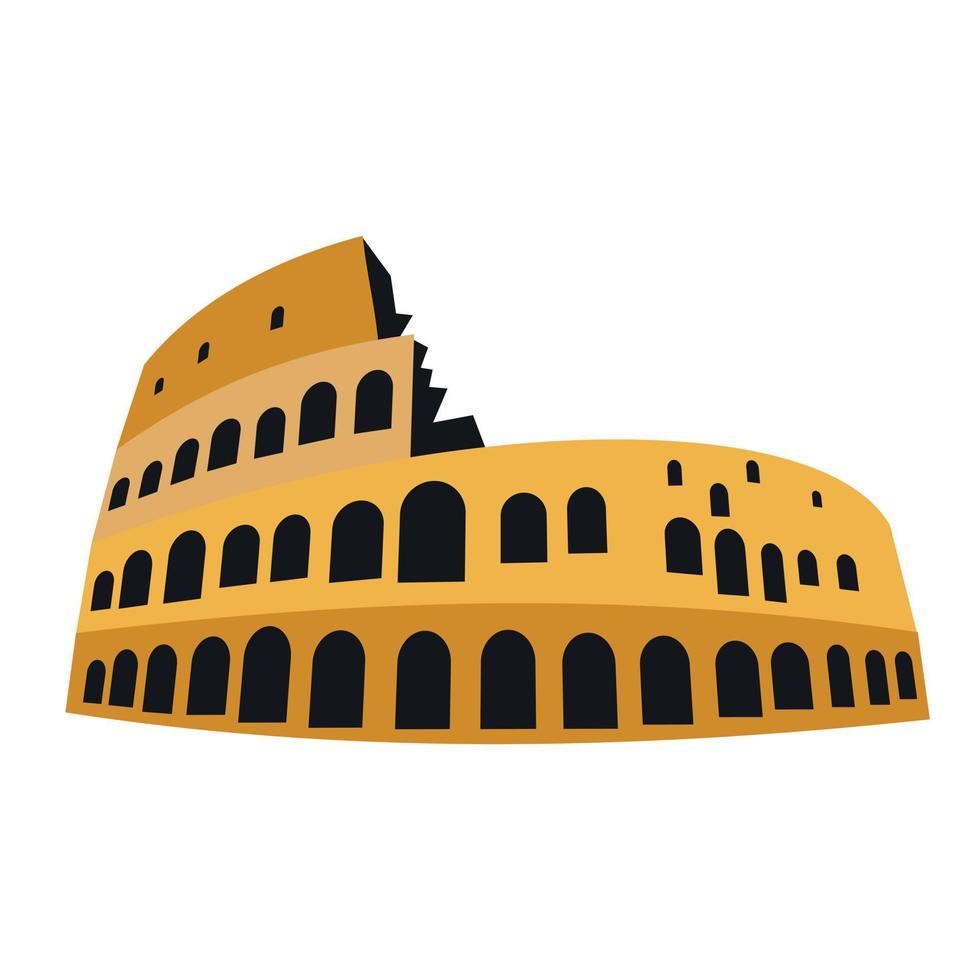 Coliseum in flat vector