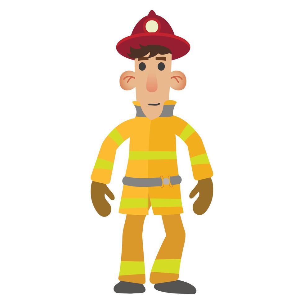 personaje de dibujos animados de bombero vector