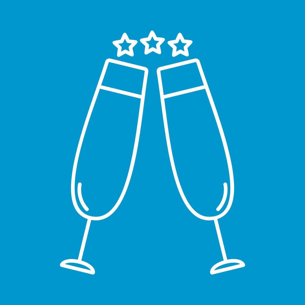 Two glasses thin line icon vector