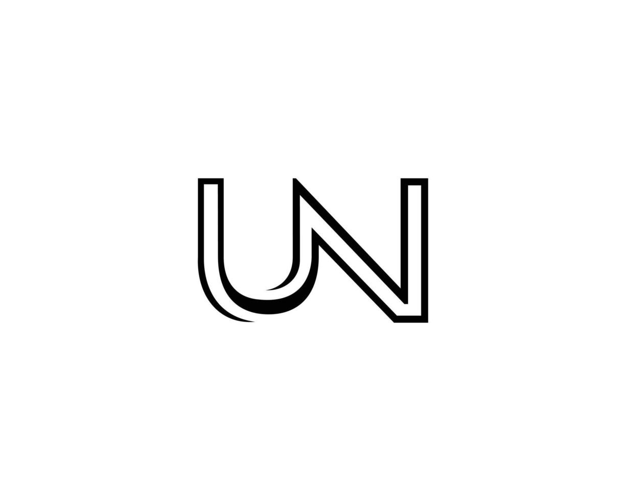 Abstract Line Letter UN Modern Creative Logo or icon Design Template. vector