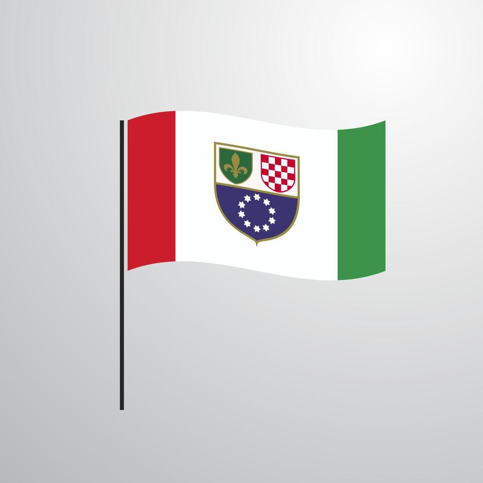 Bosnia and Herzegovina waving Flag vector