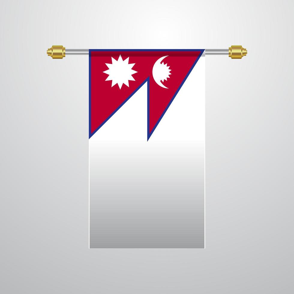 Nepal hanging Flag vector