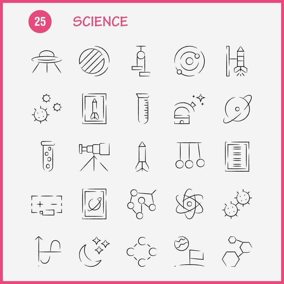 Science Hand Drawn Icon Pack For Designers And Developers Icons Of Launch Rocket Space Startup Astronomy Solar System Science Vector
