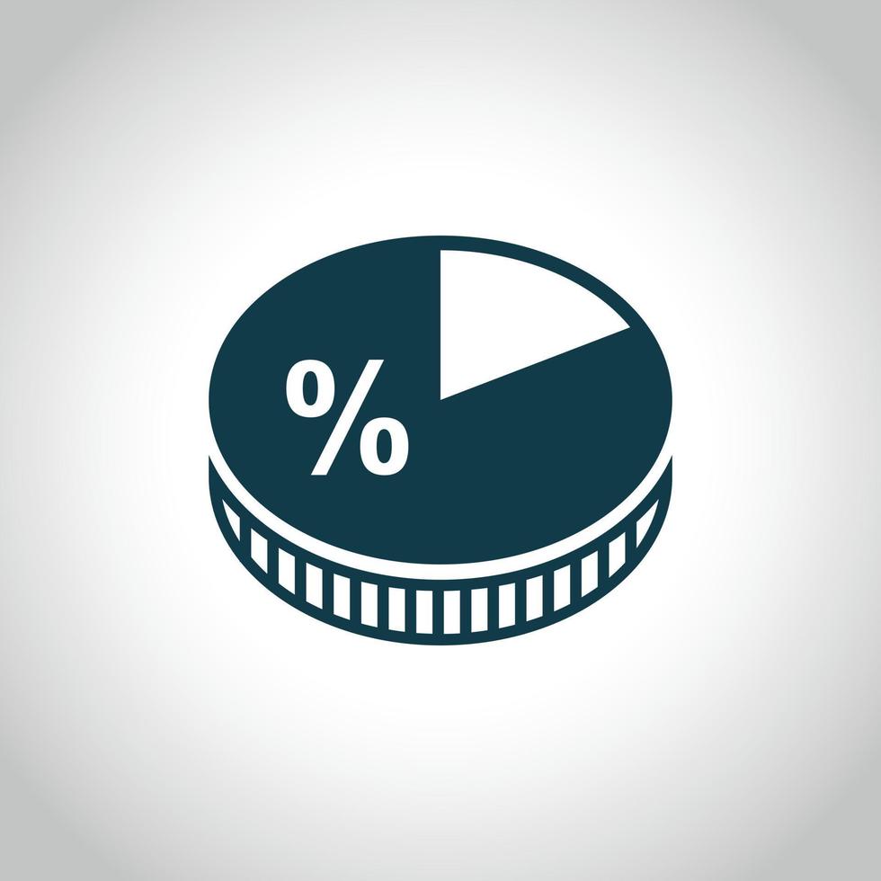Percent pie chart icon simple vector. Percent circle vector