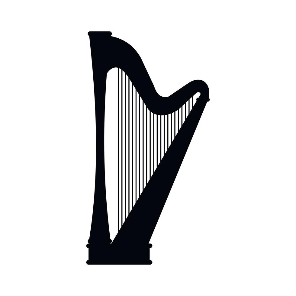 Harp black icon vector