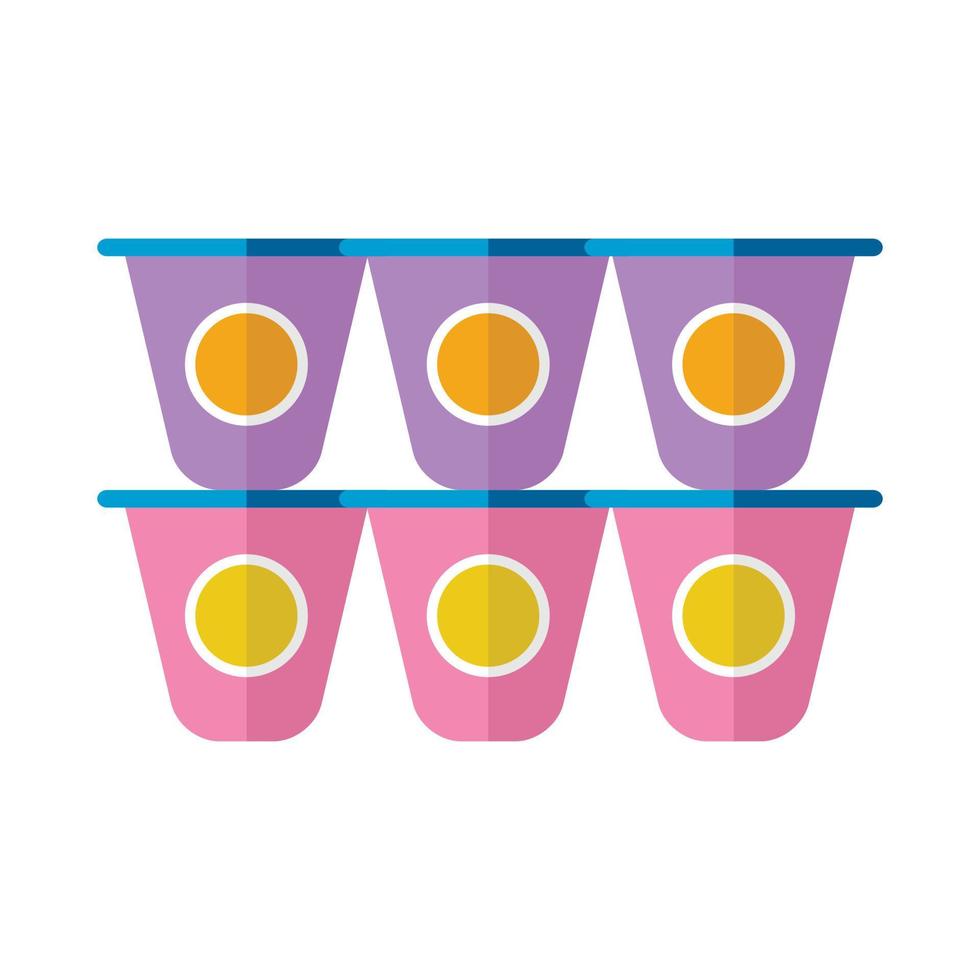 Yogurt pack icon flat vector. Milk pot vector