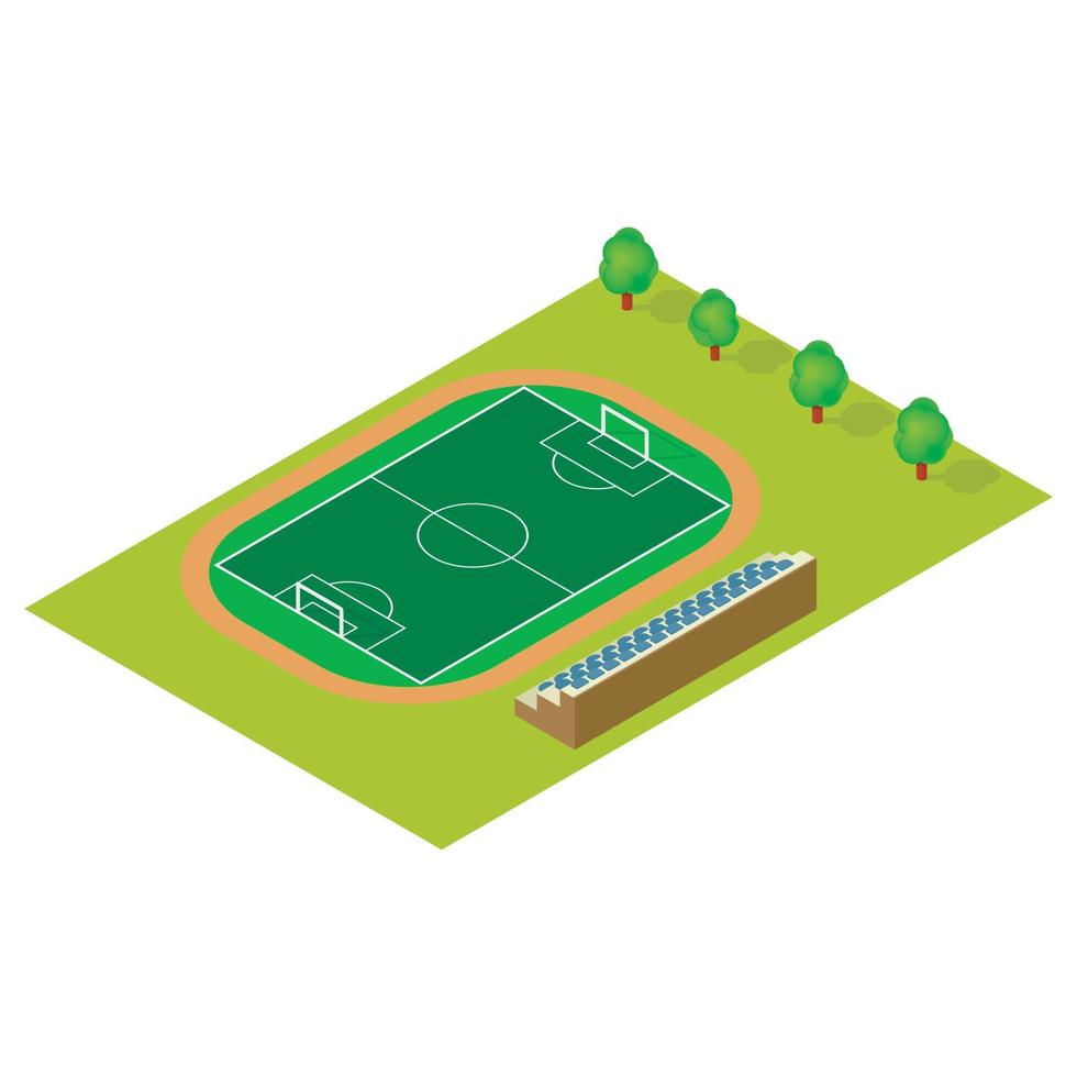 campo de fútbol isométrico vector