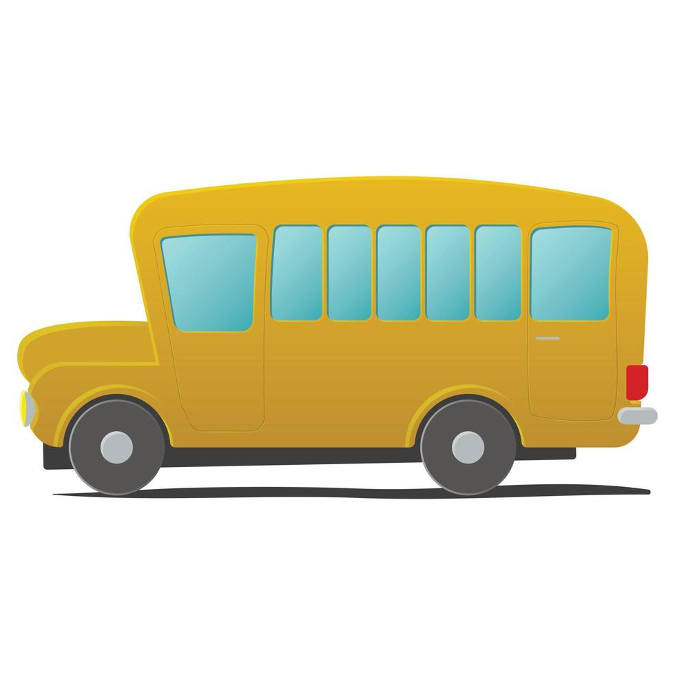Yellow school bus cartoon vector