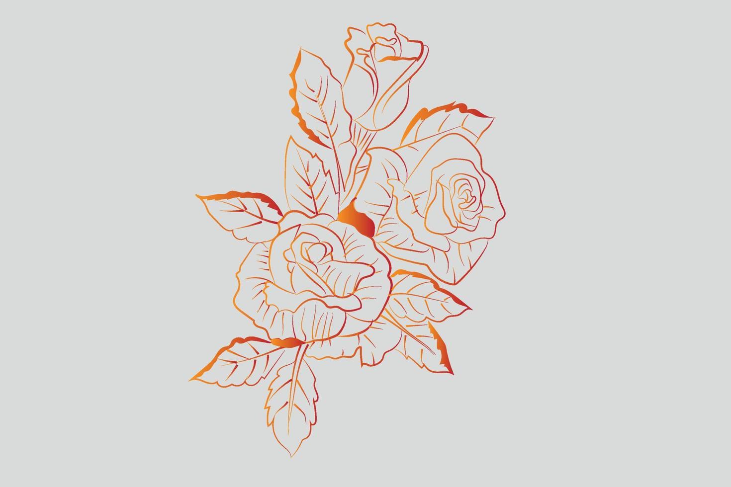 rose line art vector