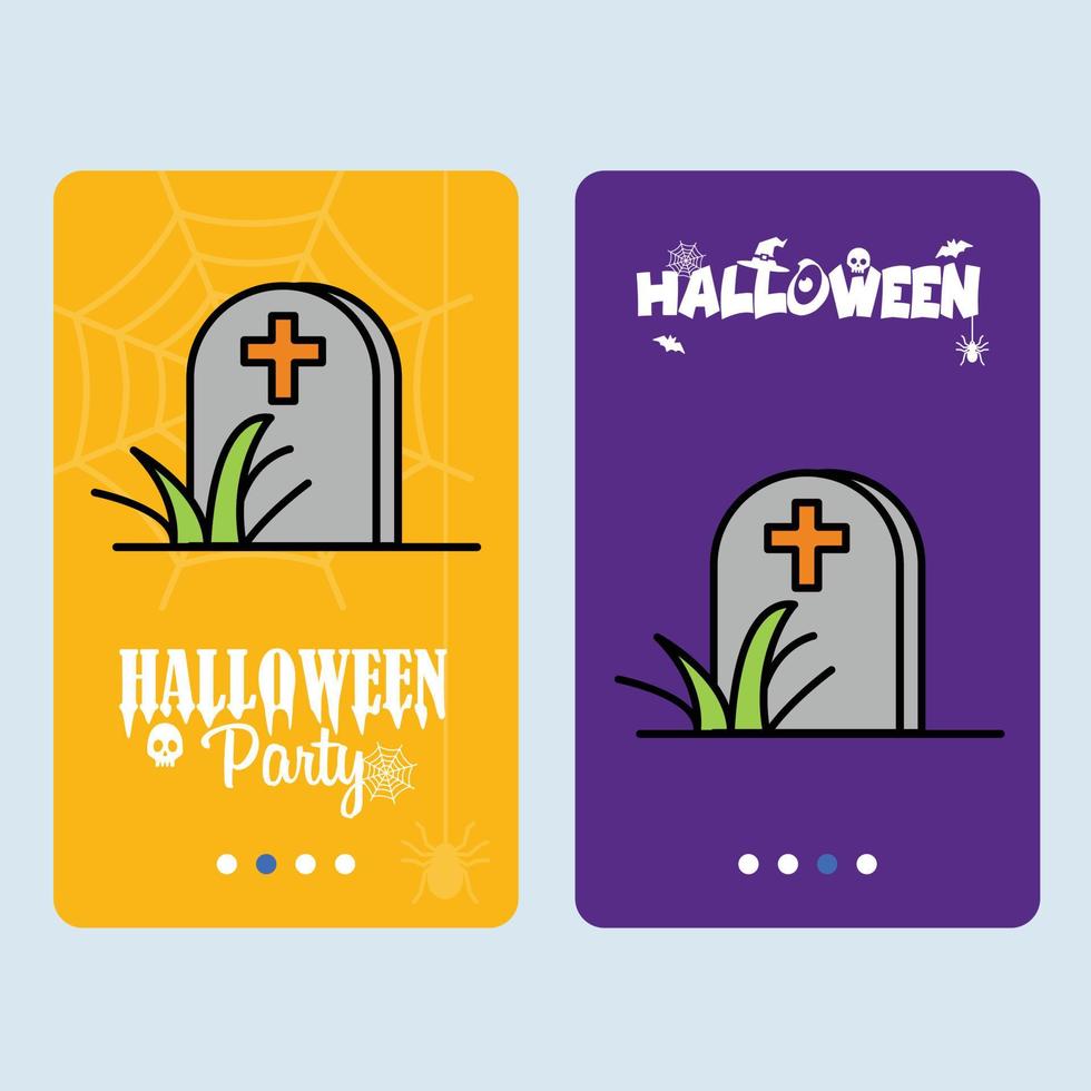 diseño de invitación de halloween feliz con vector de tumba