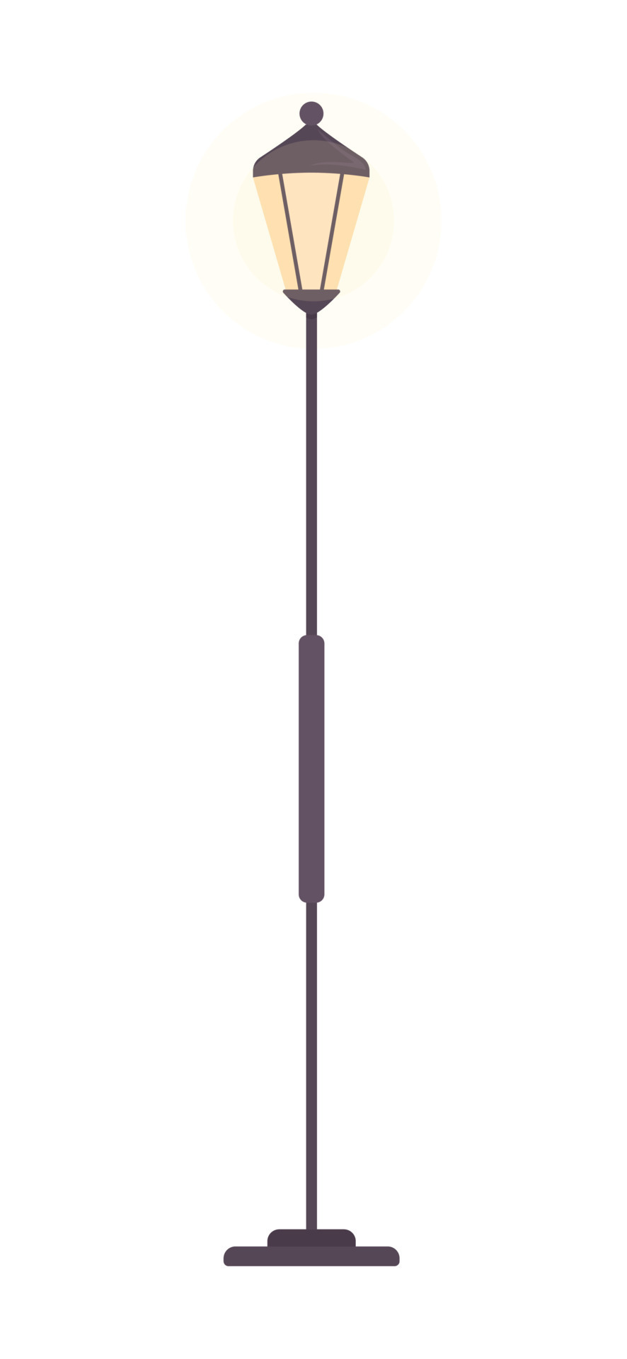 Streetlight semi flat color vector object. Editable element. Full sized