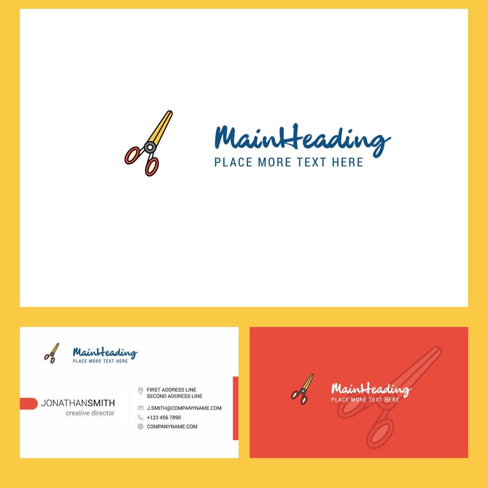 Scissor Logo design with Tagline Front and Back Busienss Card Template Vector Creative Design