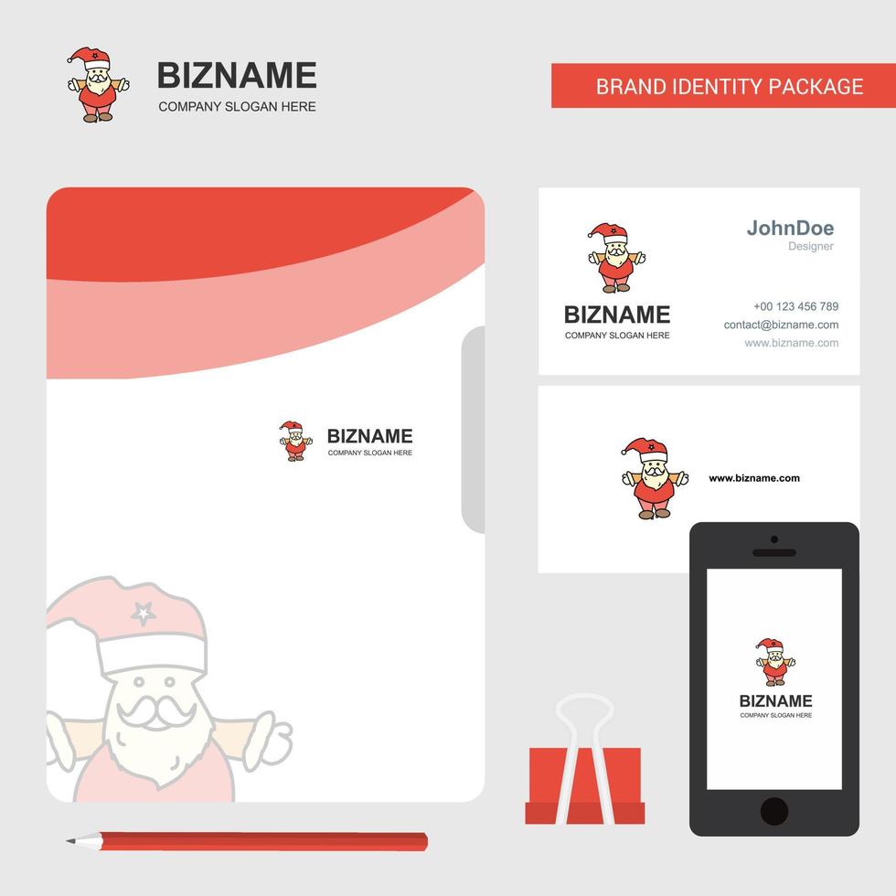 santa claus business logo file cover tarjeta de visita y diseño de aplicaciones móviles ilustración vectorial vector